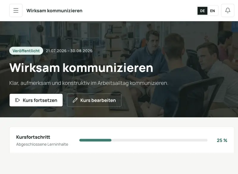 For teams & academies: Structure and publish content flexibly