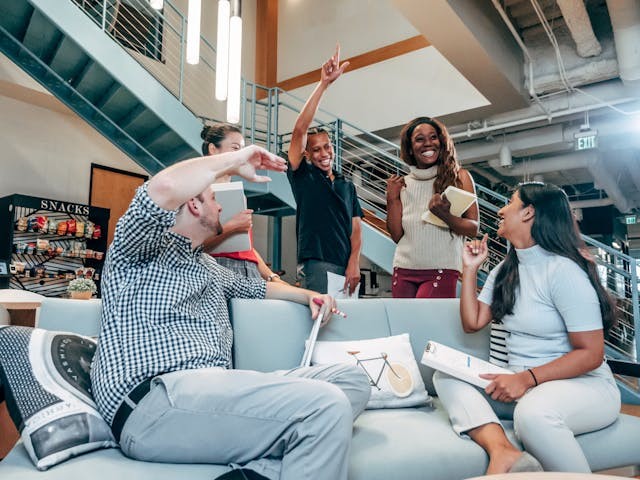Motivated team in office